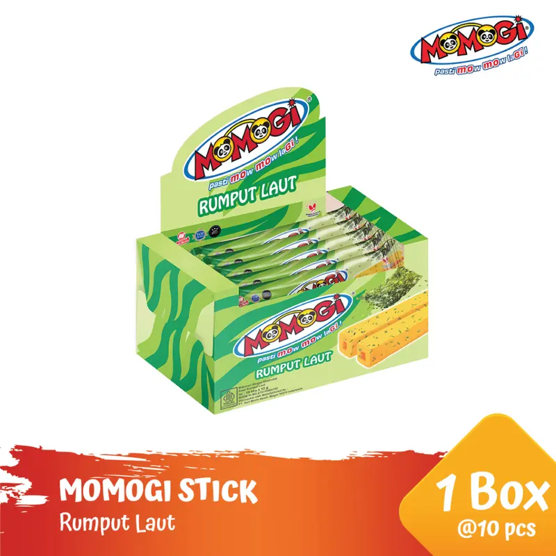 Momogi Stick Snack Makanan Ringan - Rumput Laut [1 Box @ 10 Pcs] 1