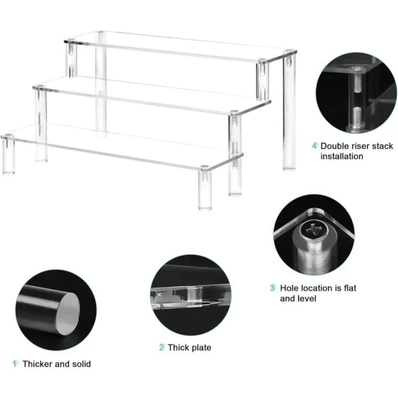 Acrylic Cupcake Display Stand, 3-layer Clear Cupcake Display Rack, Multifunctional Cake Display Stand for Dessert, Cosmetic, Small Ornament, Decor 2