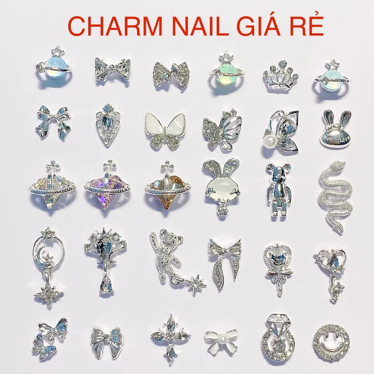 [Bảng 4] (Giá 1 viên) Charm nail đính móng tay, charm đính đá trang trí nail nghệ thuật