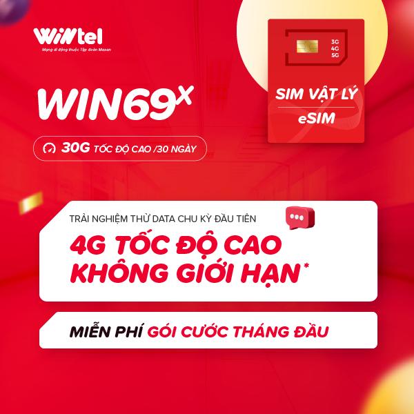 SIM 4G Wintel Win69X  - Sim Data Tốc Độ Cao