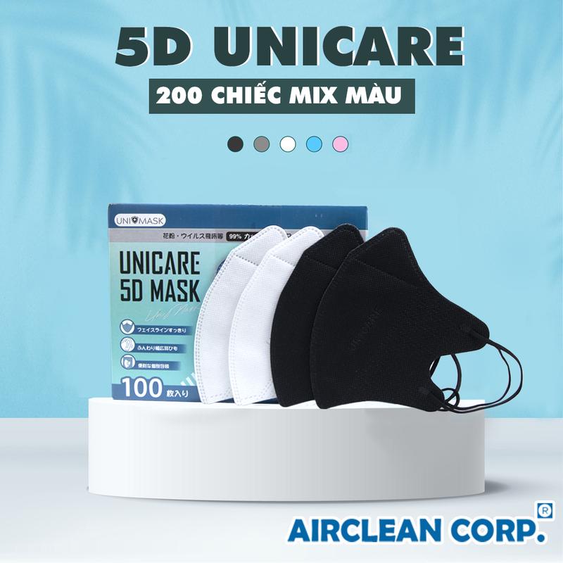 Thùng 200 Chiếc 5D UNICARE -  Khẩu Trang 3 Lớp Kháng Khuẩn