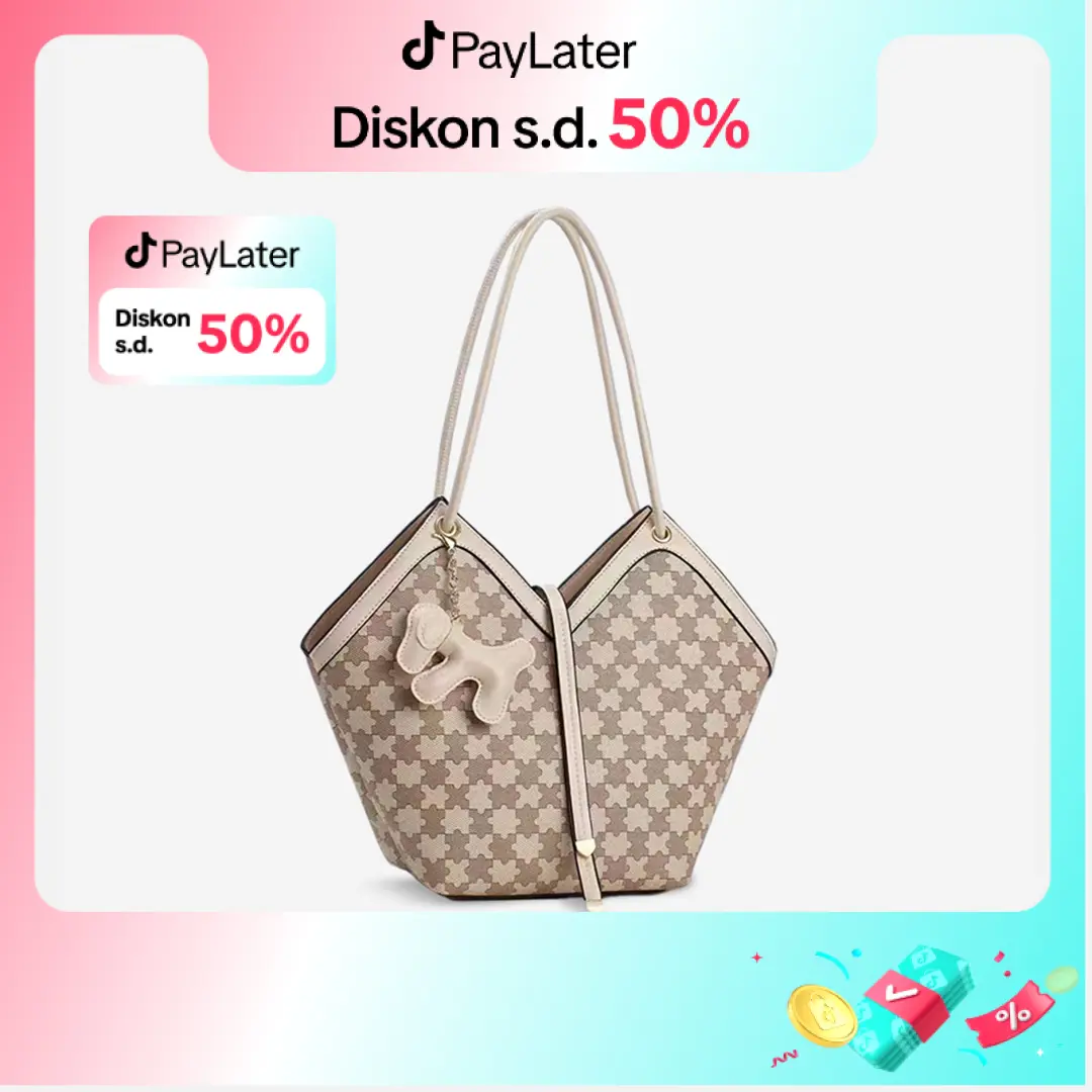 MOCO Fashion Tas Totebag Floral Wanita Elegan Kuliah Kerja Bonus Bag Charm 1610