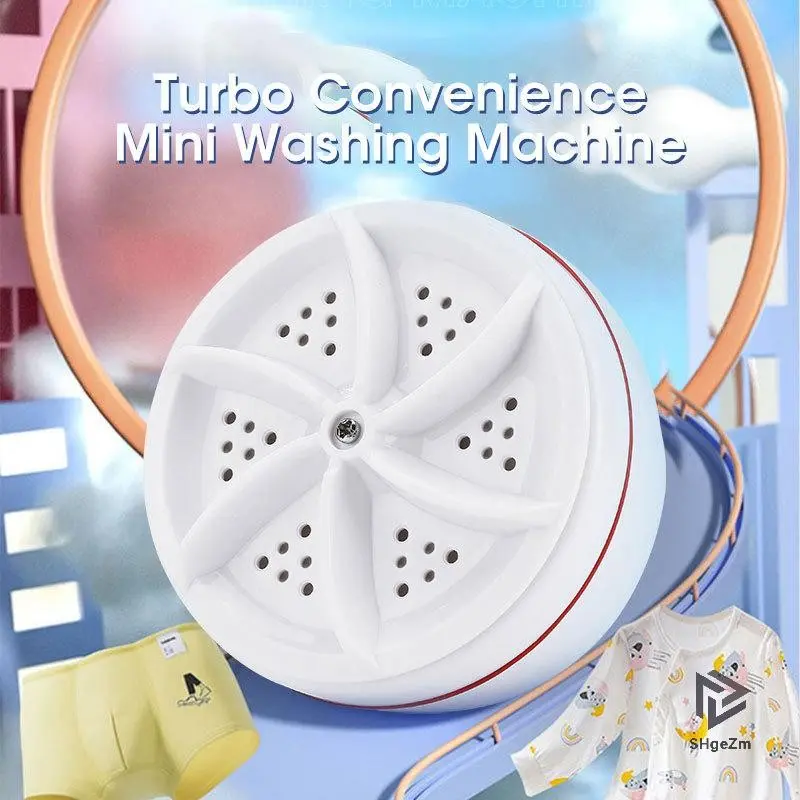 [Giao hàng miễn phí] [Shgezm] Máy giặt Mini Turbo cầm tay Máy giặt làm sạch chạy bằng USB cho tất Máy giặt Turbo siêu âm Mini dành cho du lịch tại nhà [MỚI]