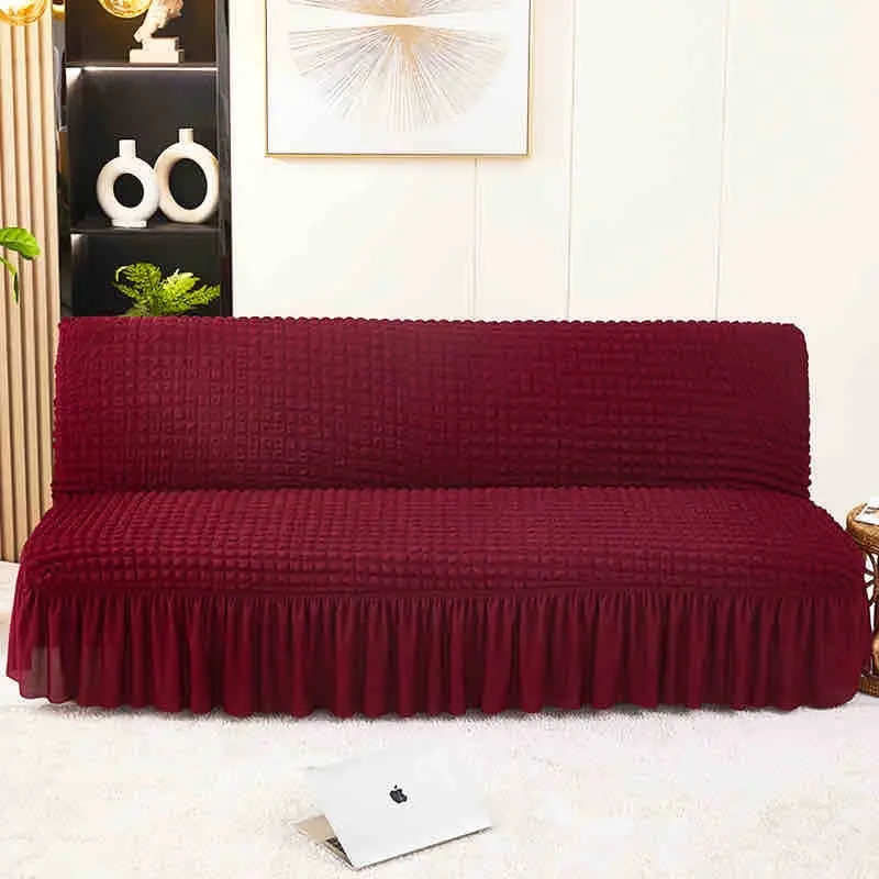 Ga bọc ghế sofa bed kiểu dáng không tay : chất vải ô vuông nhật ( có tặng kèm thêm ghim xoắn cố định )