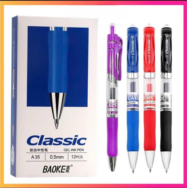 Combo 05 03 Bút gel nước bấm Baoke A35