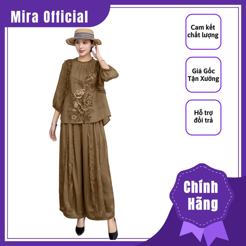 Mẫu đồ bộ tặng mẹ sang trọng phù hợp mặc đi tiệc đi chùa đi chơi, chất liệu vải đũi nhật hàng tuyển loại 1 chính hãng giá gốc tại xưởng, cam kết đổi trả bất kì lỗi nào Nhung Top Nữ Áo Women