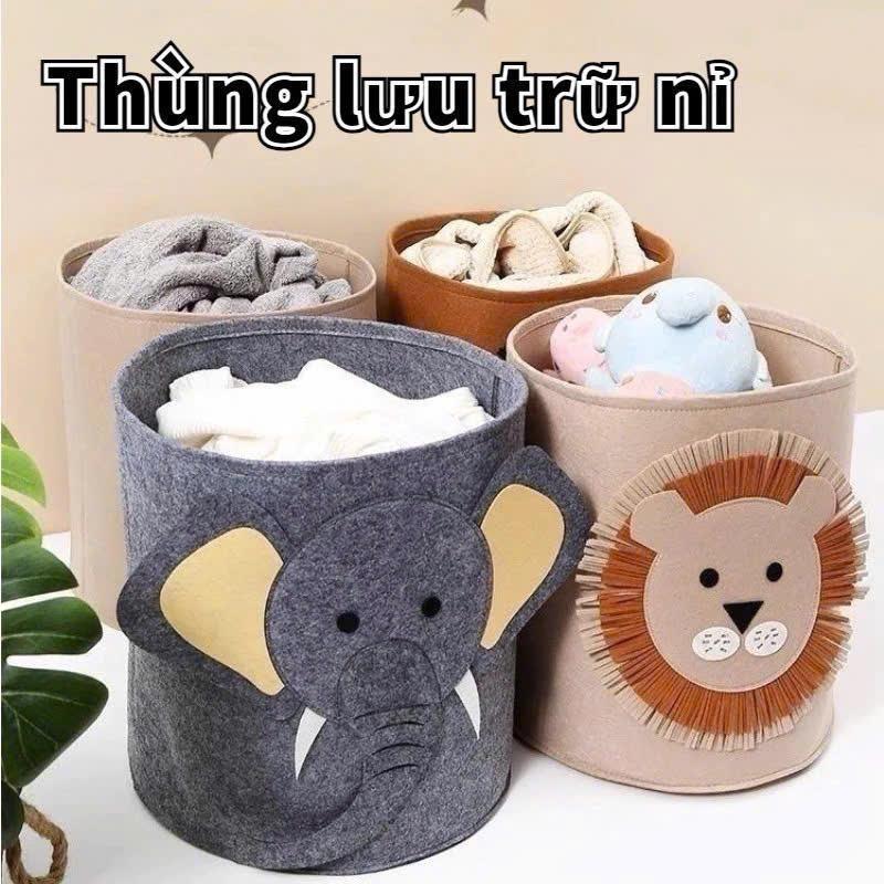 Giỏ đựng đồ giặt nỉ dung tích lớn thương hiệu uy tín tuivai quan ao khay vải túi gấu size tuidung quanao hop vaidung Rổ luu