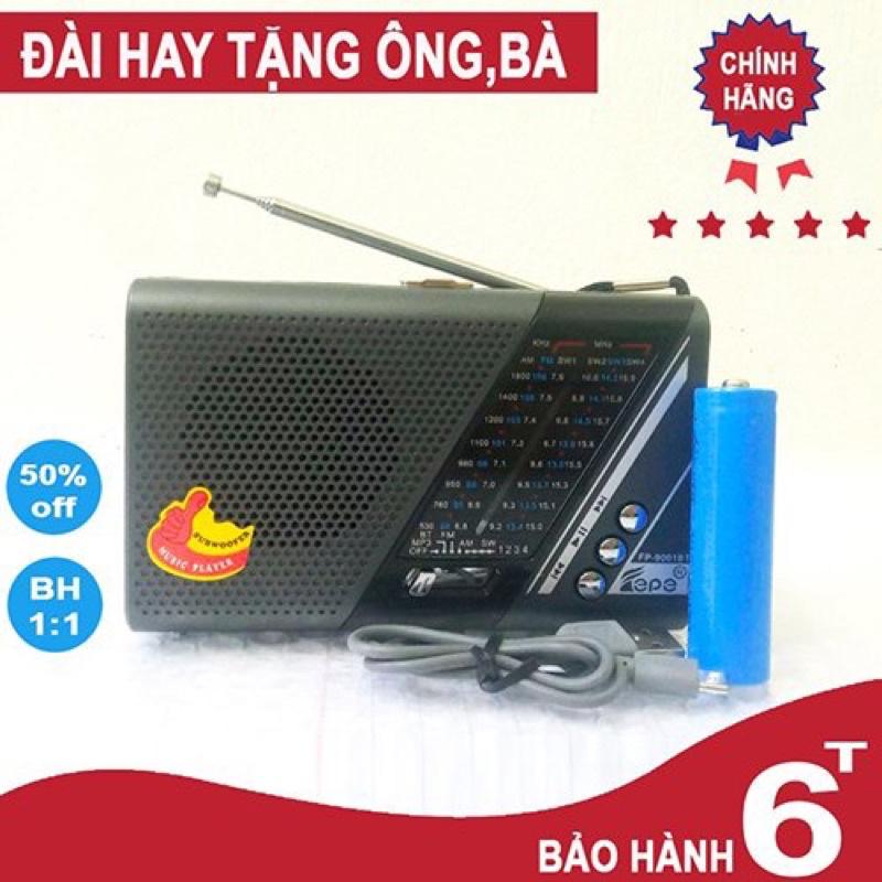 ĐÀI RADIO DC-9001-9002BT -Hàng Nhật Hỗ Trợ Thẻ Nhớ TF Và USB -Có Đèn Pin - Âm Thanh Lớn,Hàng Bảo Hành 12tháng