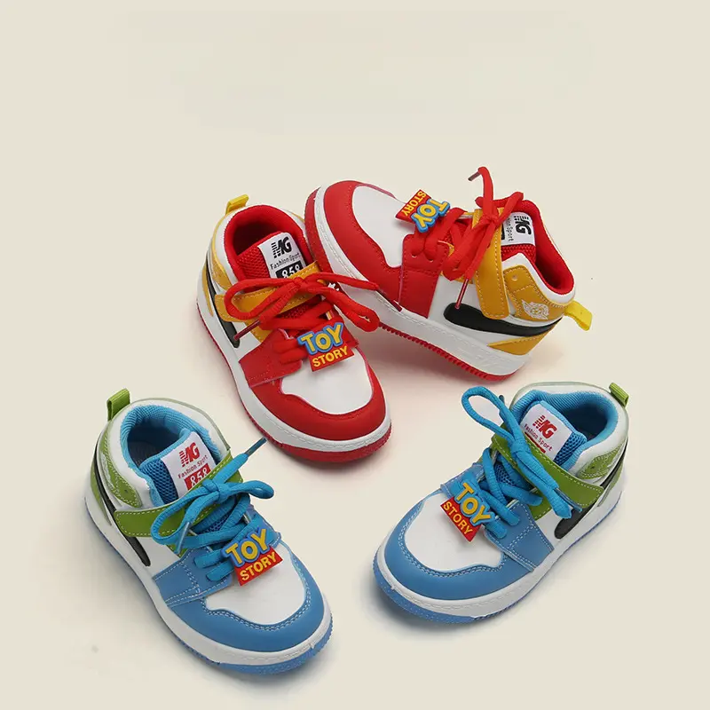 Children's sports shoes, spring and autumn boys' casual board shoes, high top anti slip girls' basketball shoes, soft soled baby shoes