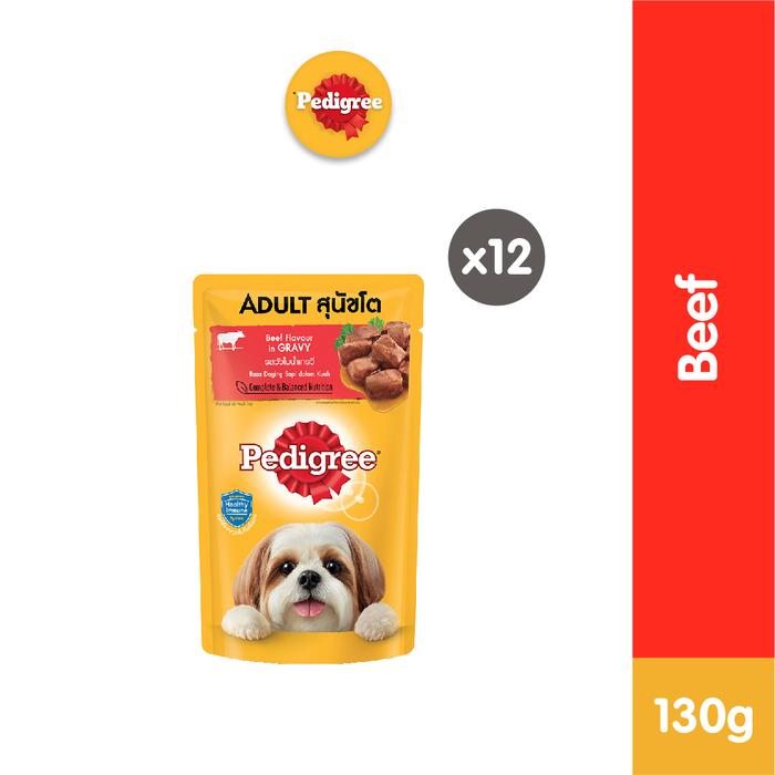 Gambar Pedigree Makanan Anjing Basah Pouch rasa Beef 130 gr - Isi 12 - 12 pcs dari Whiskas Indonesia Kota Tangerang Tokopedia