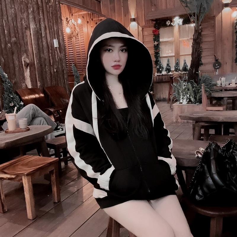 Áo Khoác Couple cá tính chạy viền kem by HangFin Design Top Nữ Women