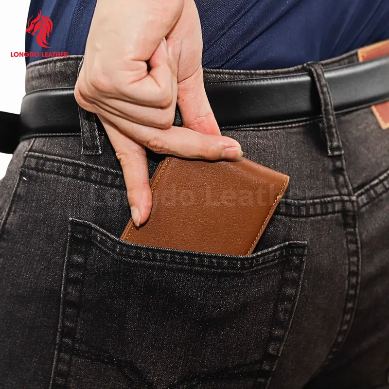 Ví da cao cấp cho nam mini (Không để được giấy tờ cũ) thương hiệu LONGDO LEATHER - B10 6