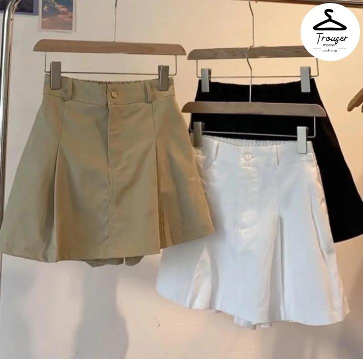    Hàng Mới   Chân váy nữ chữ a xếp ly chun sau có quần bảo hộ chất kaki cao cấpđi chơi đi biển phong cách hàn quốc Women 