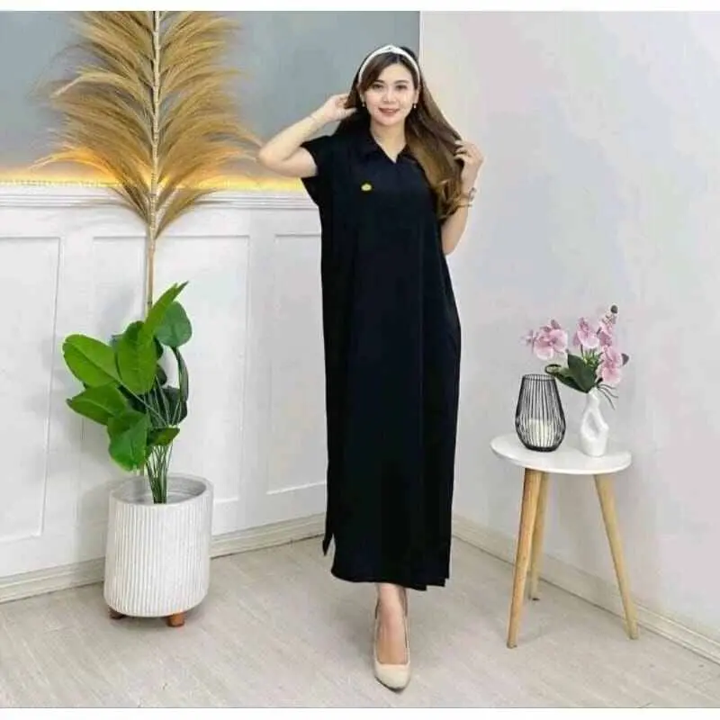 Daster aletha Model kekinian kerah kemeja bahan cinkle airflow LD120 cm PB120 cm 3