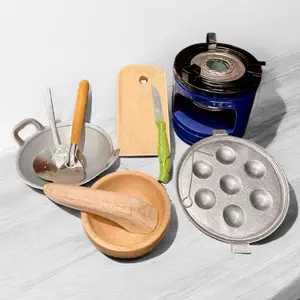 Mainan alat masak masakan kompor mini set wajan,cetakan telor,cobek