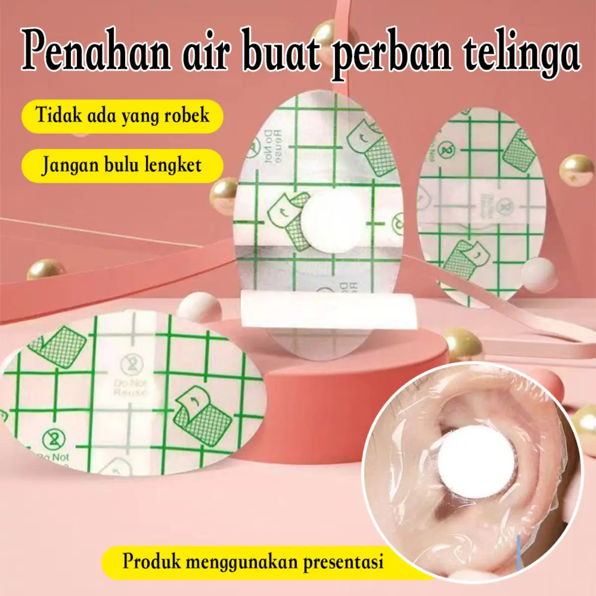 Pelindung Telinga Bayi Anti Air & Anti Keramas – Aman dan Nyaman untuk Mandi, Berenang, dan Bermain Air, Dibuat dari PU Tahan Air, Anti Bocor, Pasang Mudah