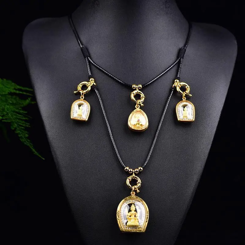 No Amulet Leather Rope Pendant Lanyard Chain Universal Buckle Quick Release Buckle Wash-Free Three Hanging Four Hanging Five Hanging Adjustable Three Hanging NecklaceGirlfriend Is Cool