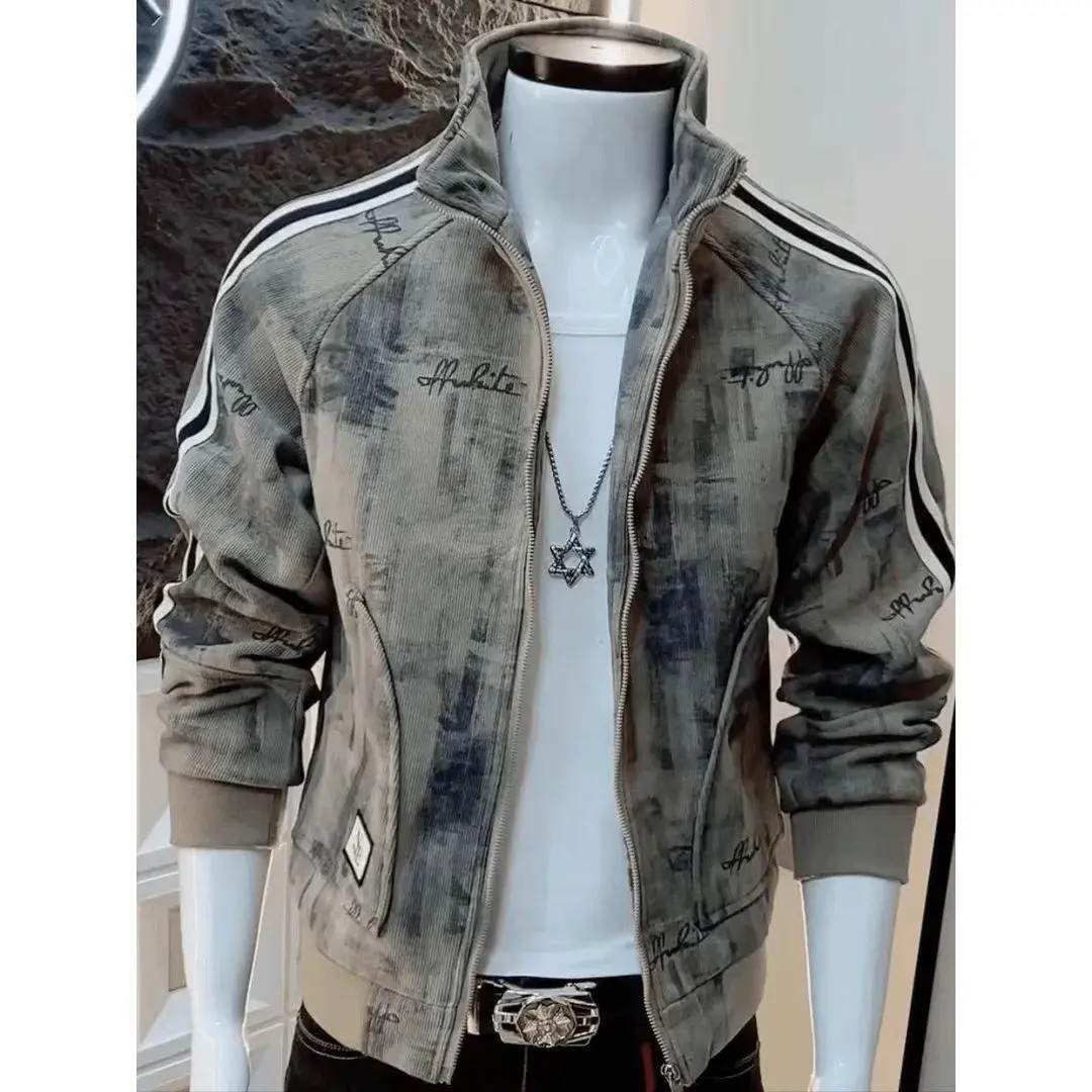 Áo Khoác Cardigan Nam, Thời Trang Thu Đông, Áo Khoác Có Khóa Kéo, Lót Lông Cừu, Có Đệm, Giữ Nhiệt, Hợp Xu hướng Và Dễ Phối Đồ, Áo Thường Ngày, Năm 2025
