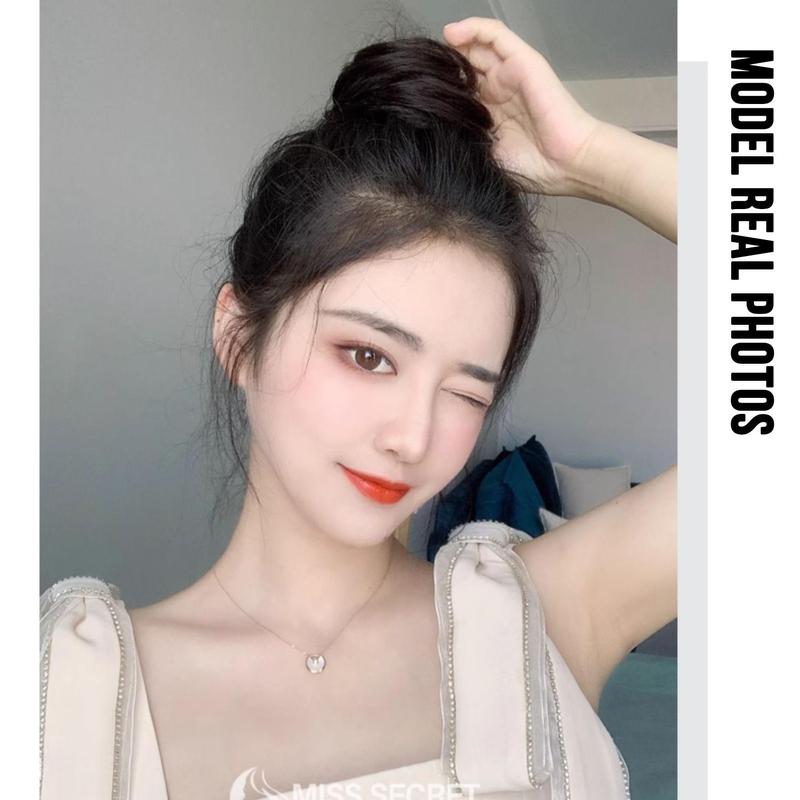 Product Introduction of Bun head wig female real hair natural bouffant scrunchie bract head lazy man disc hair artifact fake antique hair simulation 8