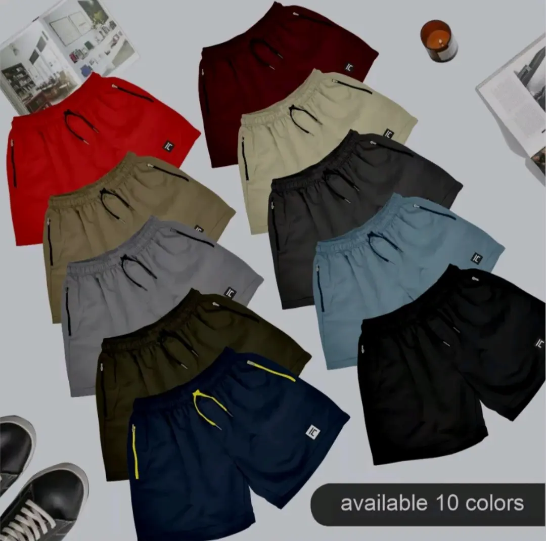 Celana Pendek Kasual Pria BOARDSHORT ZIPPER Abu Army