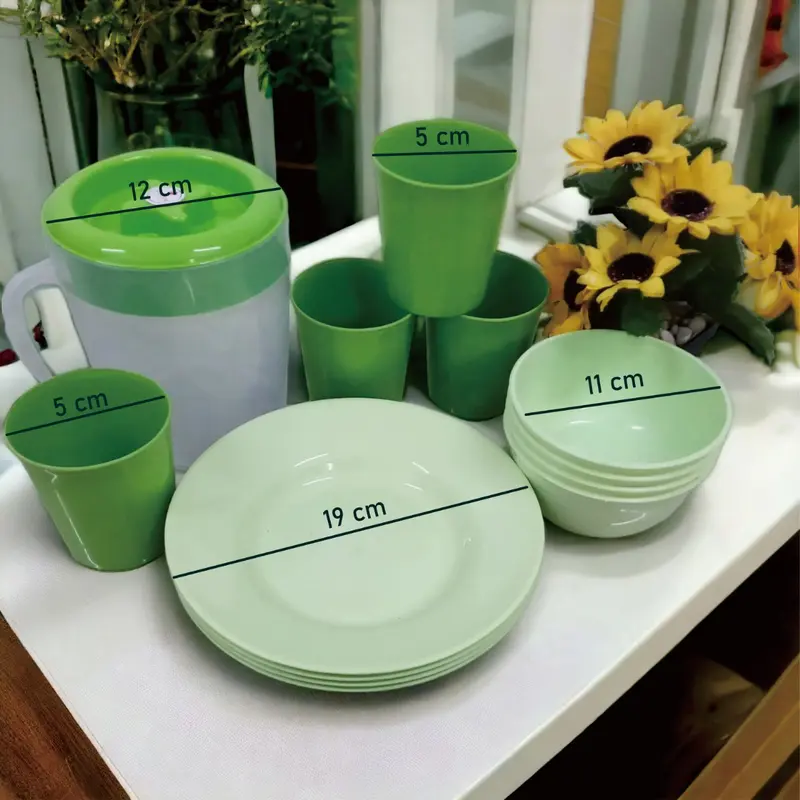 SAKURA SET UKURAN  MEDIUM  TEKO SET 1,2L 1Pcs + PIRING 7inch 4pcs + Mangkok Mini 4pcs 2