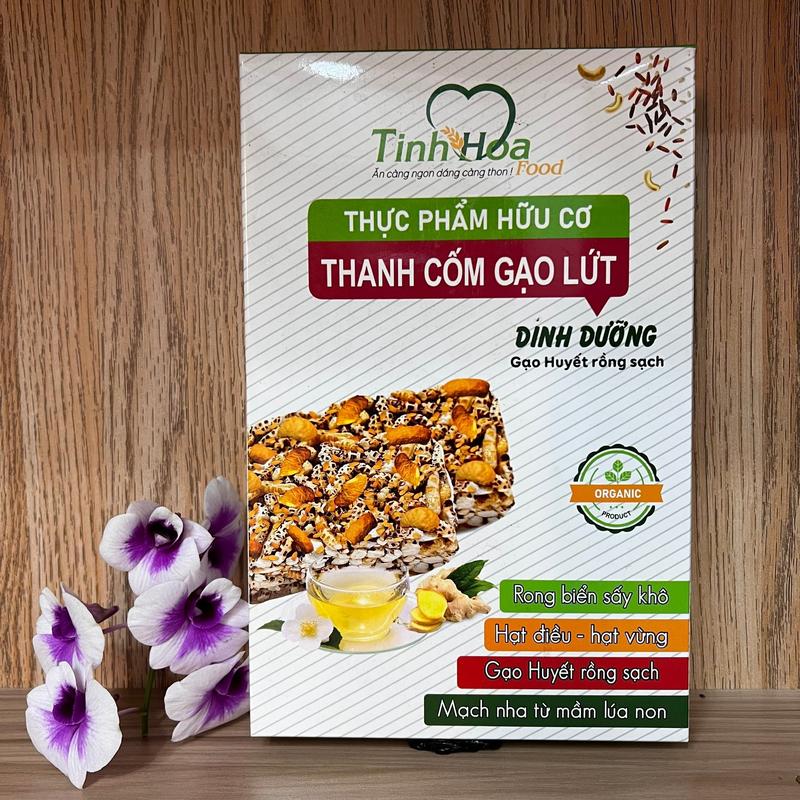 Thanh Cốm Gạo Lứt Tinh Hoa Food Hữu cơ Lượng đường thấp Ít chất béo,giãu chất xơ Snack Ăn Vặt