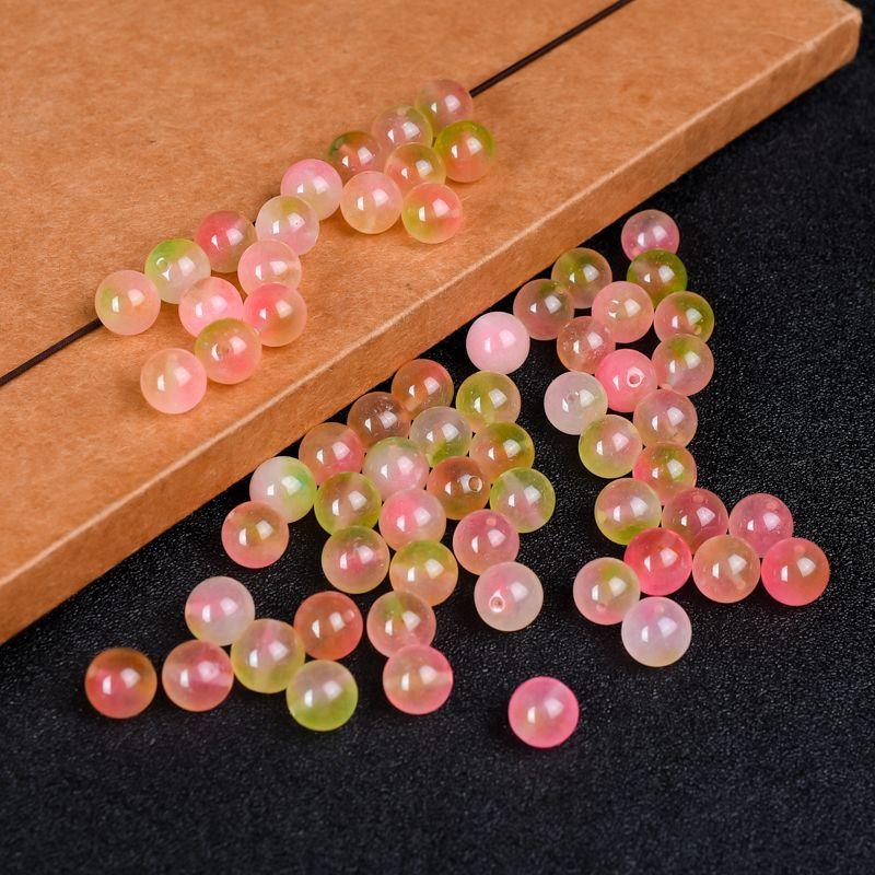 Peach Tourmaline Jade Beads Agate Peach Blossom Jade Beads Round Beads DIY Handmade Bracelet Necklace Sweater Chain 1