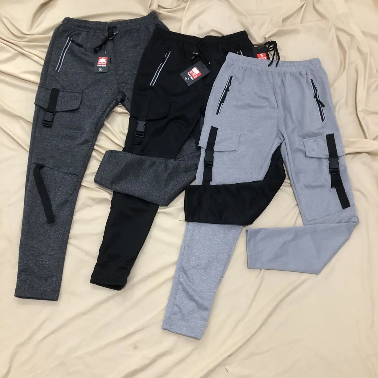 Mens Sports Training Jogger Pants With Pocket Both Sides Cotton Casual Sweatpants