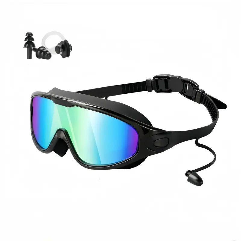 Anti-fog Swimming Goggles, Durable Swimming Goggles with Nose Clip & Ear Plug, Swimming Goggles for Men & Women 0