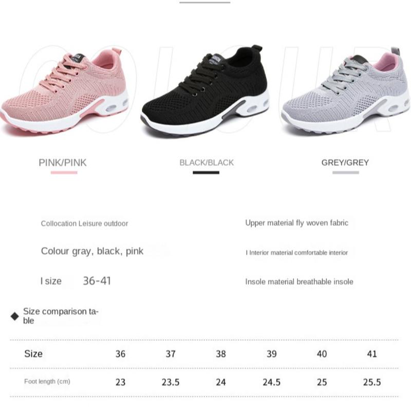 Product Introduction of Multifunctional Young Women Sports Shoes Soft Mesh Air Cushion Running Shoes Comfortable Fashion Knitted Shoes Outdoor Wear 0