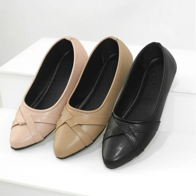 Morilovy Nadhira Sepatu balet flat shoes Karet teplek wanita hitam kerja elegan murah kekinian korean style 1