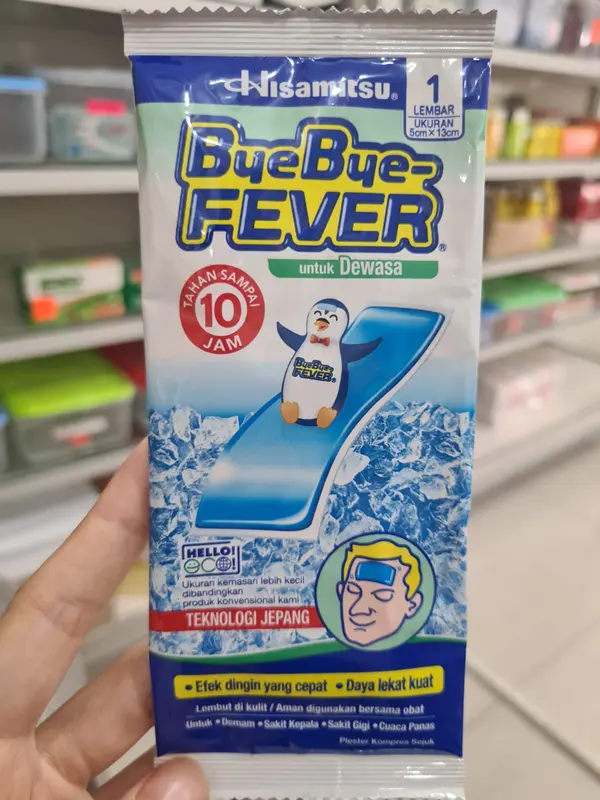 BYEBYE FEVER DEWASA 1 SACHET PLESTER KOMPRES DEMAM DEWASA / PLESTER KOMPRES TURUN PANAS / PLESTER DEMAM 2