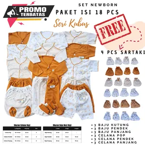 Paket Hemat 18 pcs Kado Baju Bayi Baru Lahir Cewek Cowok Lengkap Terjangkau parsel Katun Perempuan