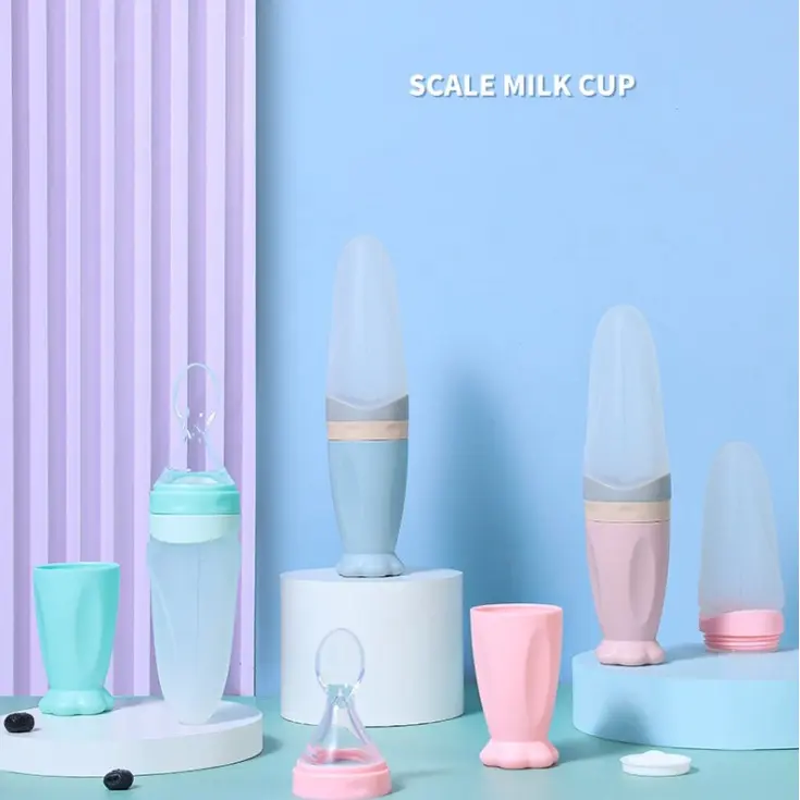 Baby Silicone Dot Botol Sendok Bottle Makan Anak Bayi Alat MPASI Spoon Baby Feeder SilikonFood Grade