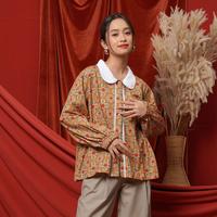 Gambar NONA Agatha Printed Tshirt Long Sleeve Cameo Green dari Nonaetal Kota Depok 1 Tokopedia