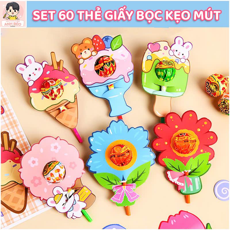 Set 60 Thẻ Giấy Cài Kẹo Mút Trang Trí Ngày 1/6 Hình ngày lễ Dễ Thương, Đáng Yêu Làm Quà Tặng Cho Bé 2026