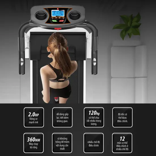 ( M2)BG Máy chạy bộ tại nhà Tốc độ tối đa 1 - 12km/h điện đơn năng, gấp gọn tiện ích với không gian nhỏ +1  máy  chạy  ab treadmill máy  chạy  bộ  mini 5