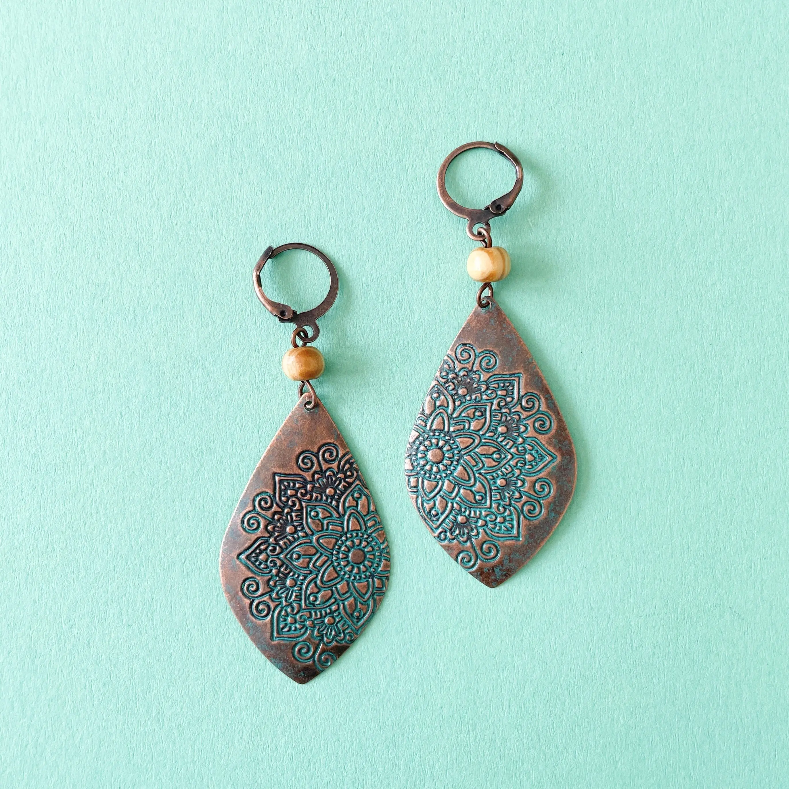 Amal Boho Teardrop Mandala Earrings