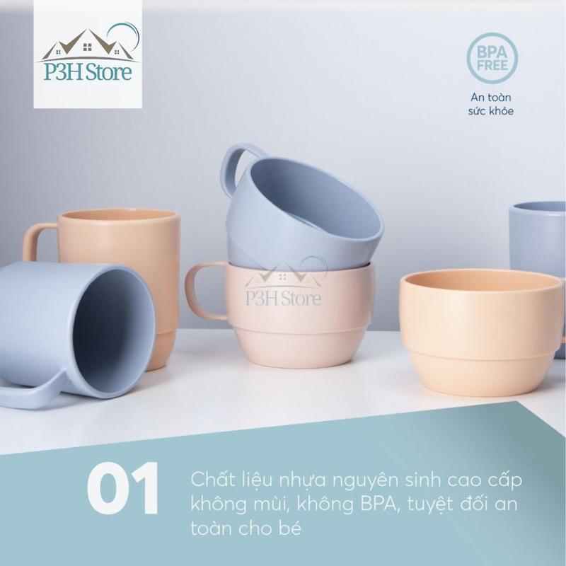 Cốc nước có quai Inochi Amori 350ml nhựa PP, kháng khuẩn, bền đẹp P3H Store 3