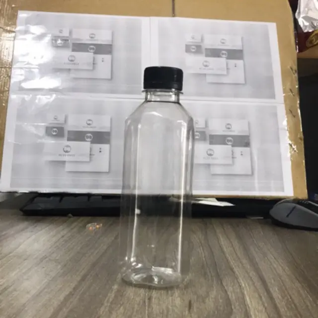 10 Chai nhựa đựng Vuông trà sữa 330ml kèn nắp đậy Đựng Gia Vị Đựng Đồ Ăn Đựng Gia Vị Đựng Đồ Ăn 2