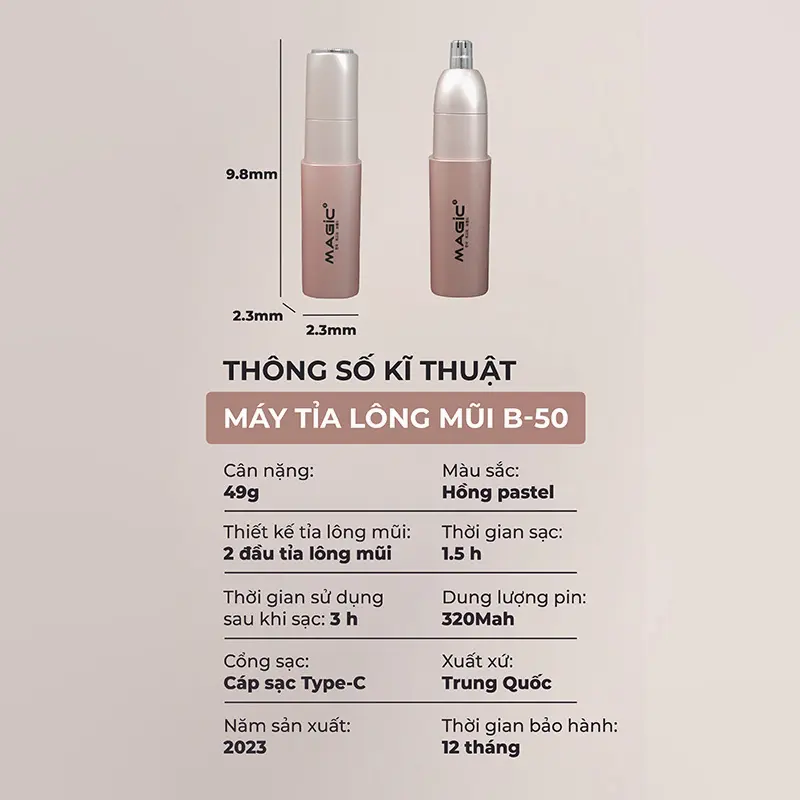 Máy Tỉa Lông Mũi 2 In 1 Magic B-50, bảo hành 12 tháng 8