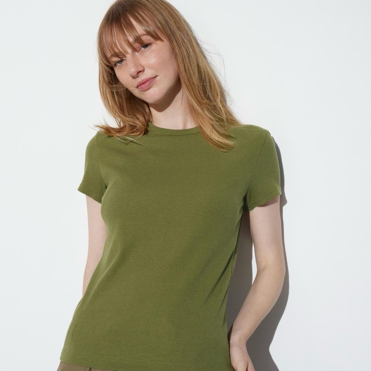 Áo thun gân mùa hè tay ngắn cho nữ Japan