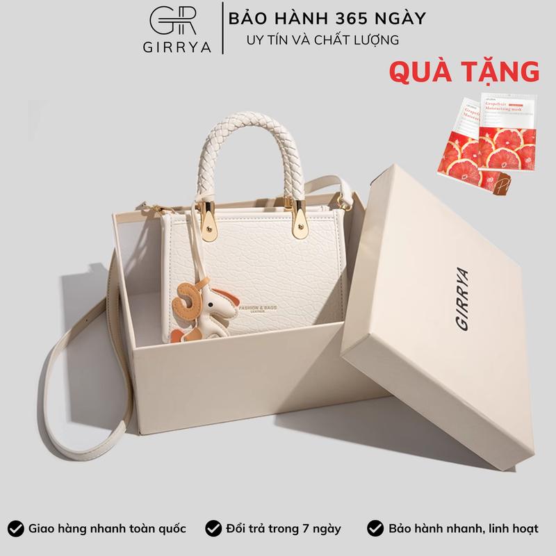 GIRRYA Túi Xách Nữ Cầm Tay M18 - Túi Xách Đeo Chéo Đeo Vai Dễ Phối Đồ Thiết Kế Nổi Bật Trẻ Trung Chất Liệu Da Tổng Hợp Cao Cấp Màu Trắng Sữa Phù Hợp Mọi Lứa Tuổi