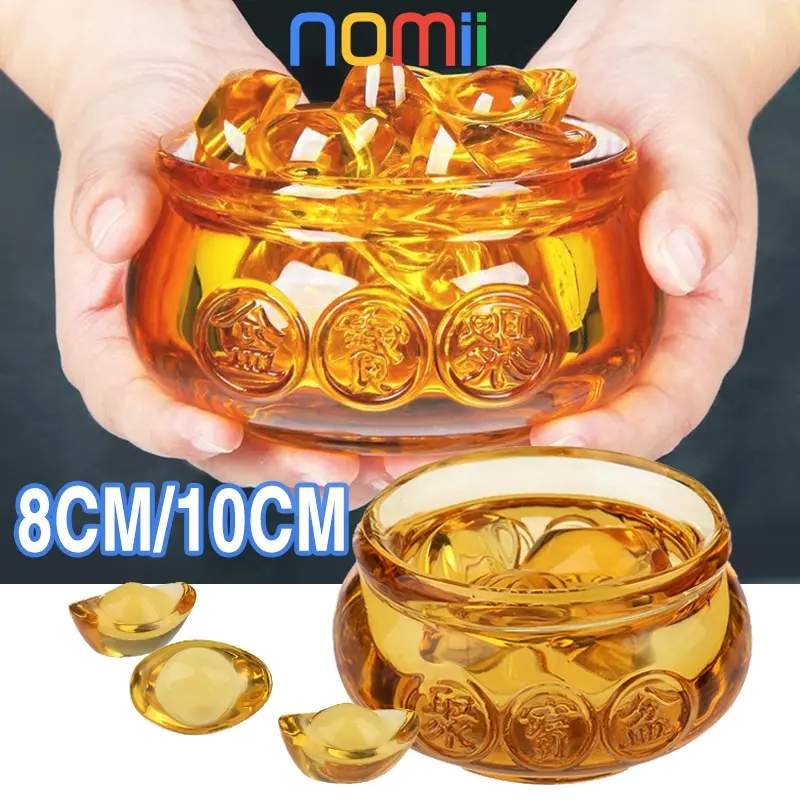 Mangkuk Harta Karun Bahan kristal / Treasure Bowl -Ornamen Baru, Kerajinan Perabot Rumah Tangga Ju Bao Pen besar