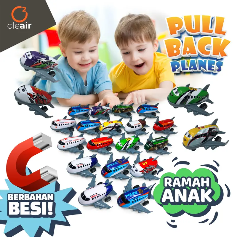 20Pcs Pesawat Pullback Metal Mainan Pesawat Mini Full Color Mainan Anak 0