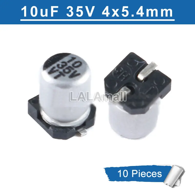Tụ Điện Điện Phân, 10 Cái, 10UF (10 35V) Và 10UF (35V10UF), SMD, Làm Bằng Nhôm, Hàng Mới Về, Chính Hãng