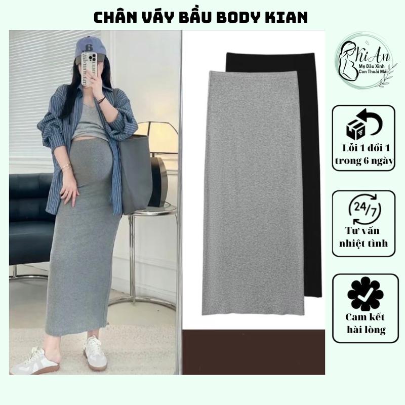 Chân váy bầu công sở body KIAN 079 dáng suông chữ A tôn dáng, chân váy bầu trơn basic, váy bầu siêu co dãn dễ phối đi làm, đi chơi, đi tiệc Đầm Bầu Voi