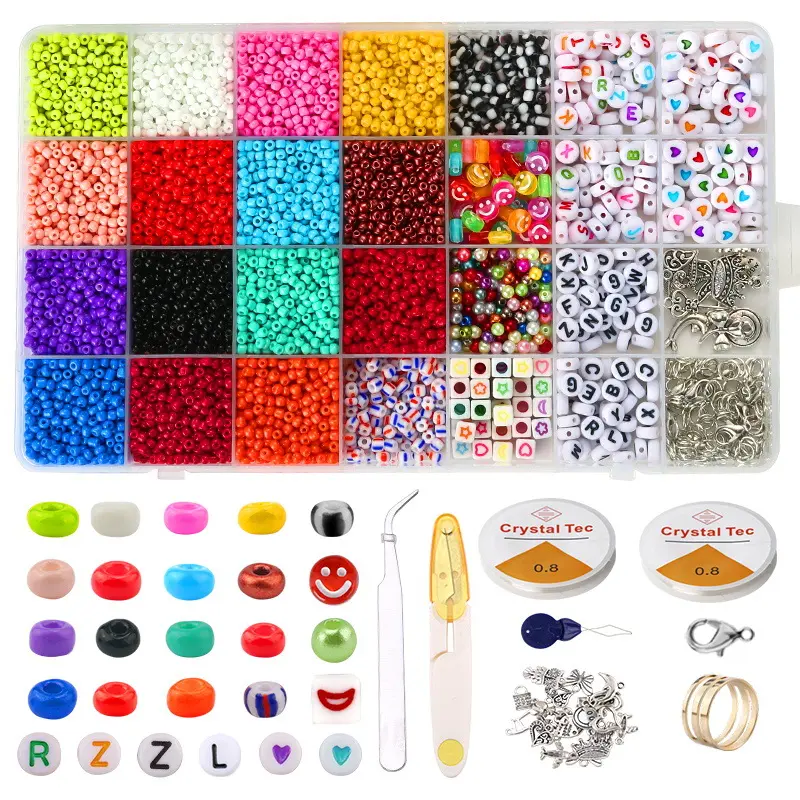 ใหม่แนะนำ 24/28 กรัมลูกปัดชุดสร้อยข้อมือสร้อยคอสไตล์โบฮีเมียน DIY เครื่องประดับชุดอุปกรณ์เสริม