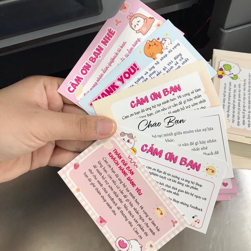 ￼Combo 100  thiệp cảm ơn dùng cho shop bán hàng gửi khách hàng 1