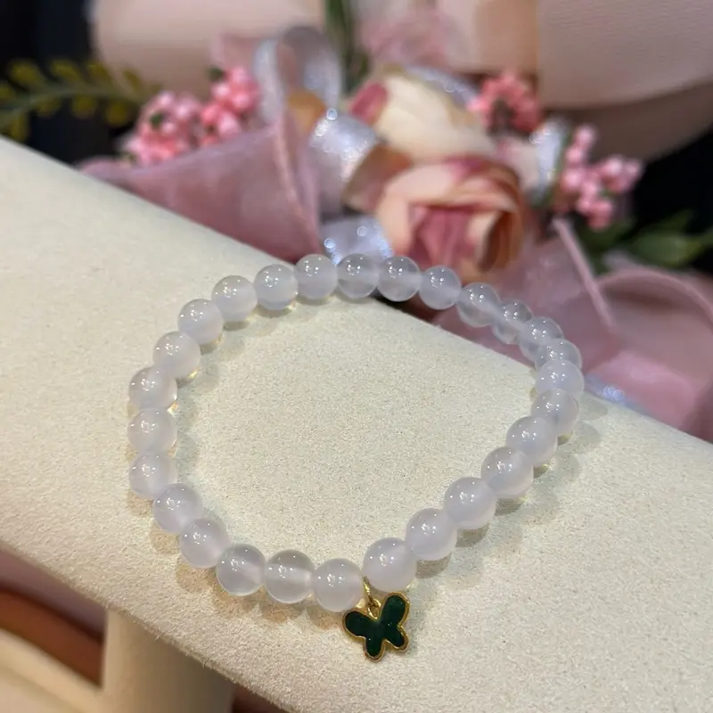 Vòng chalcedony tự nhiên - chuỗi đa bảo 10 li 8